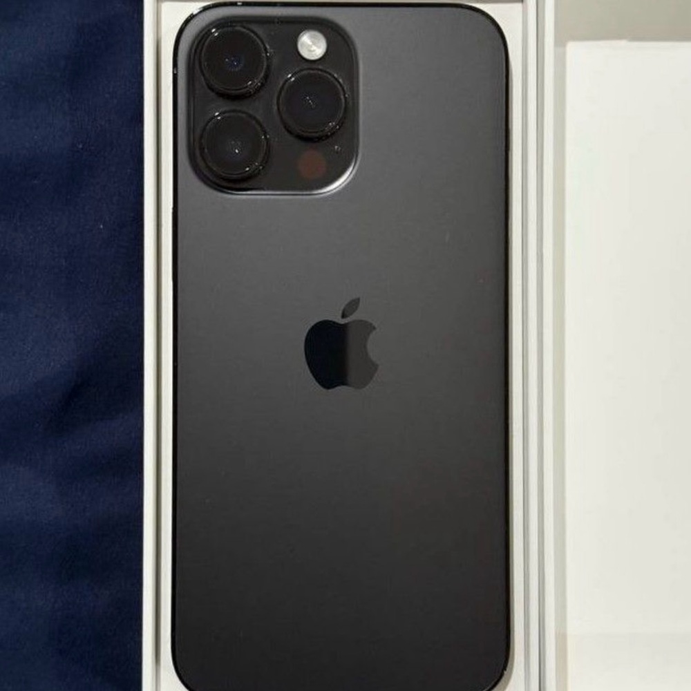 Black Cell Phone Triple Camera System Stainless Steel Frame